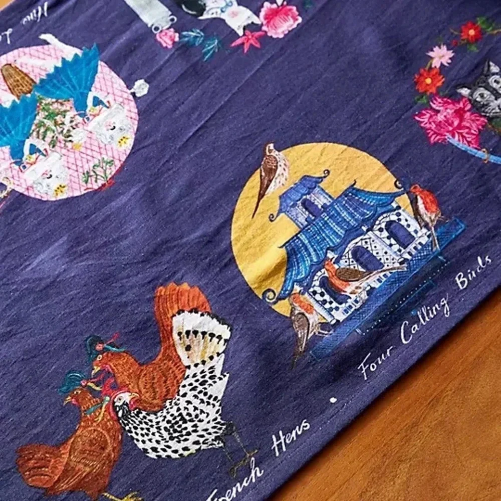 NEW WITH TAGS Emily Maude Twelve Days of Christmas Table Runner